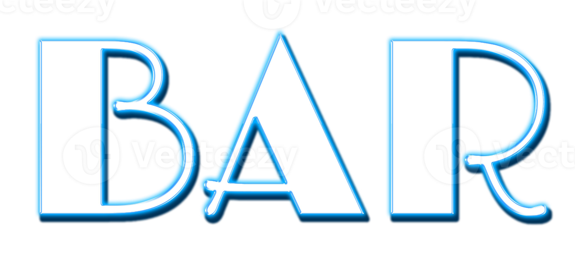 Blue Neon Text Bar cut out png