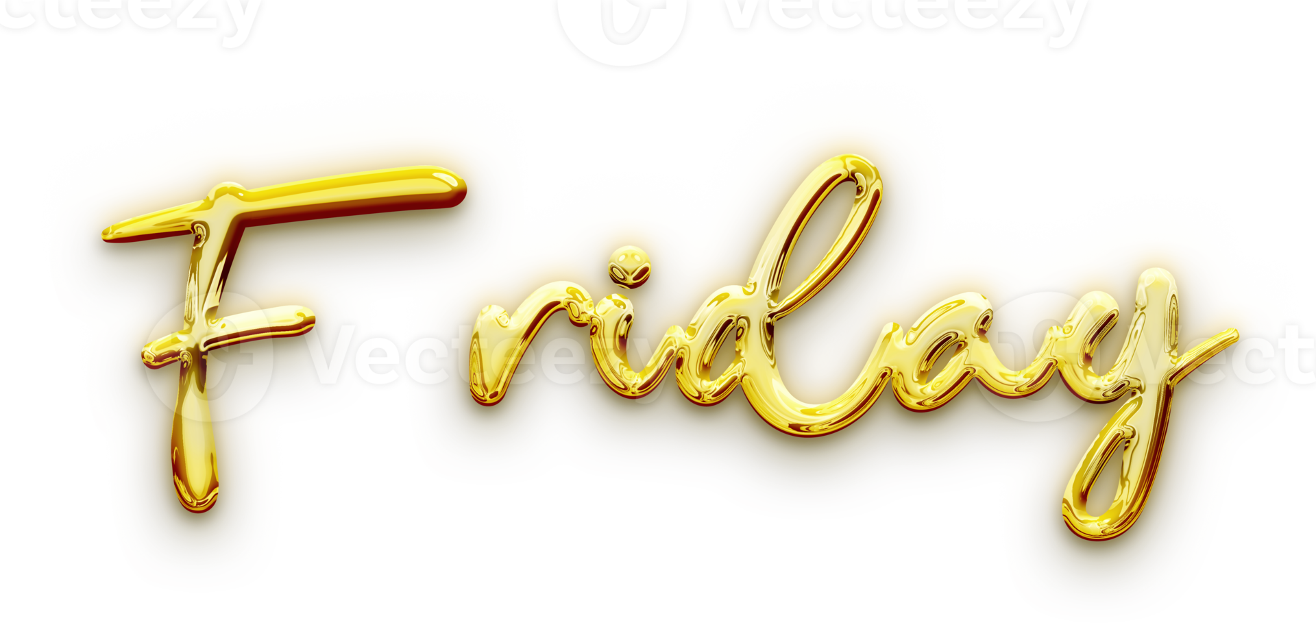 Golden volumetric 3D Text of the inscription Friday isolated cut out png