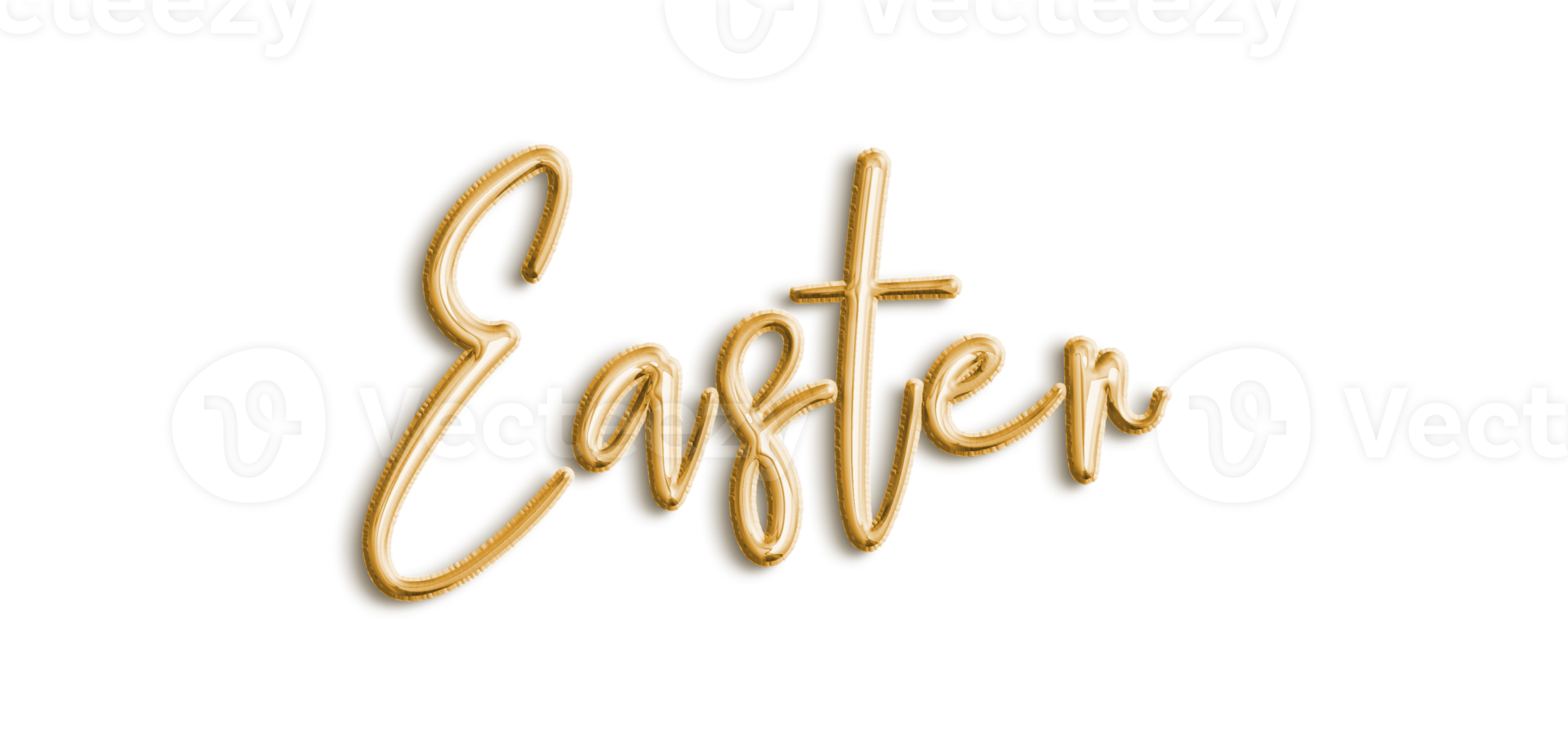 Gold Volumetric 3D Text Balloons Lettering Easter cut out png