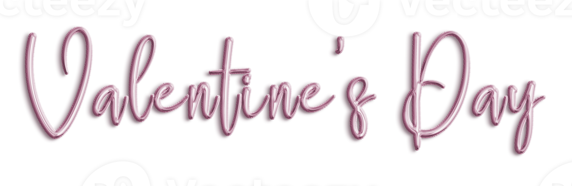 Pink Volumetric 3D Text Balloons Lettering Valentine's Day cut out png