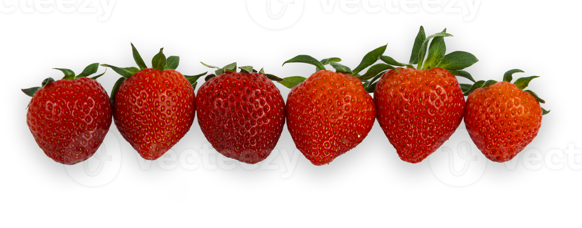 Red fresh ripe delicious strawberry with green leaf png