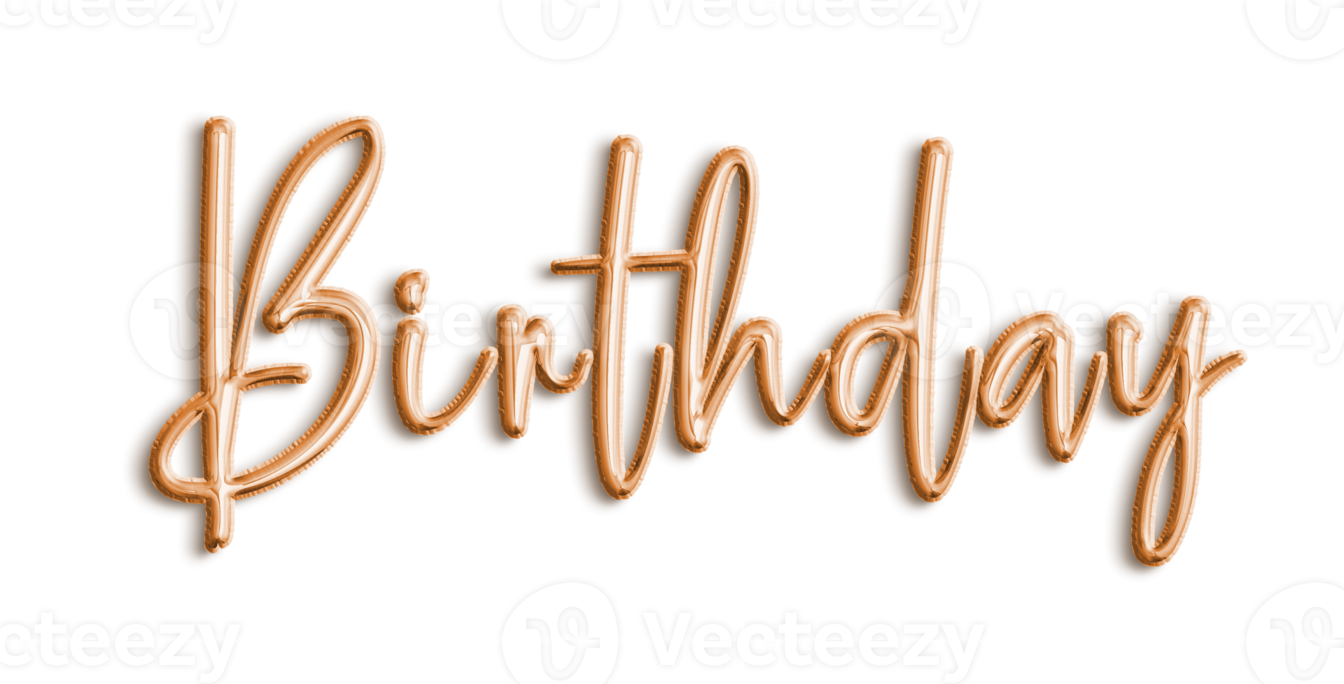 Orange Volumetric 3D Text Balloons Lettering Birthday cut out png