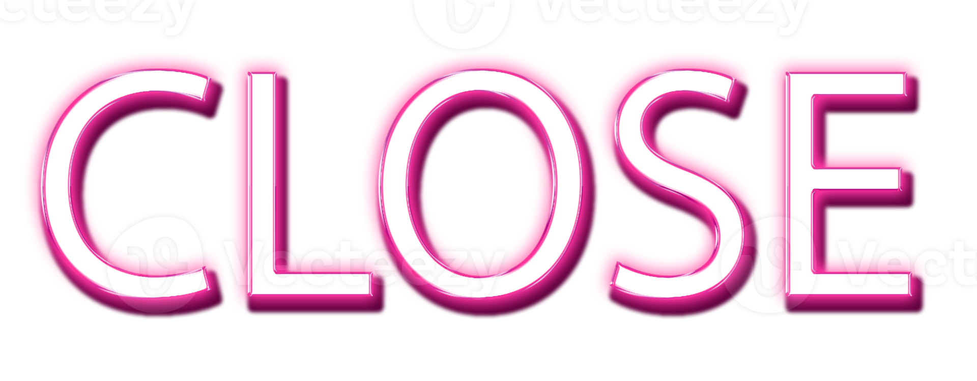 Pink Neon Text Close cut out png