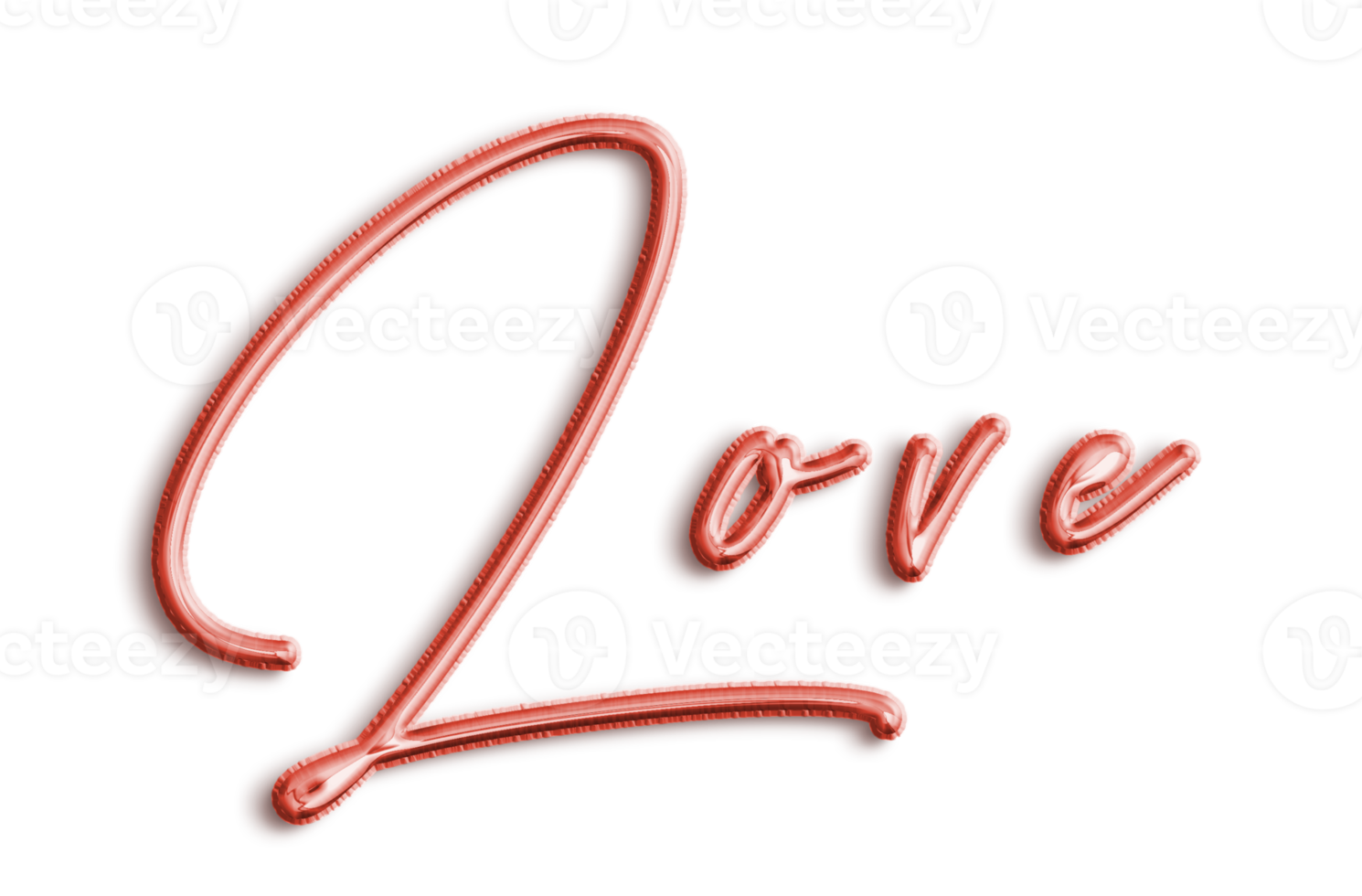 Red Volumetric 3D Text Balloons Love You cut out png