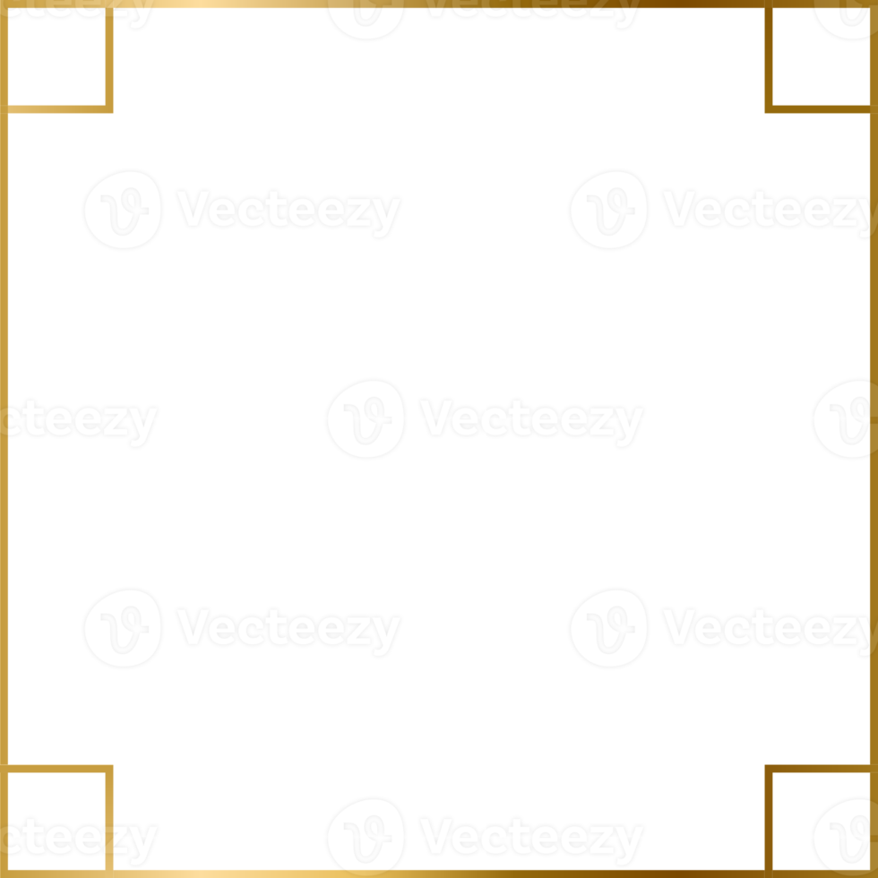 Square Golden Frame cut out png