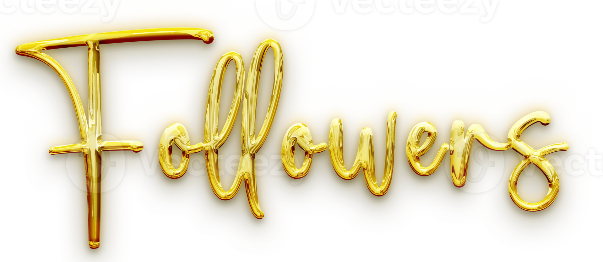 Golden volumetric 3D Text of the inscription Followers isolated cut out png