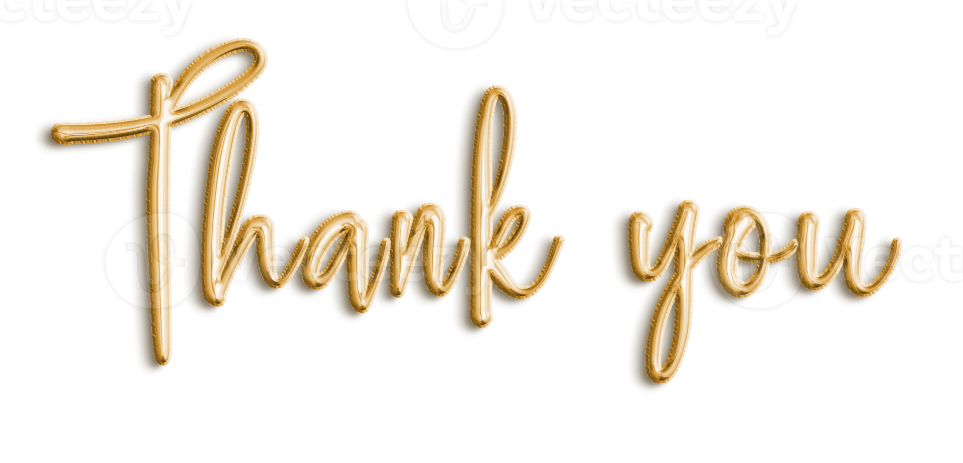 Gold Volumetric 3D Text Balloons Thank You cut out png