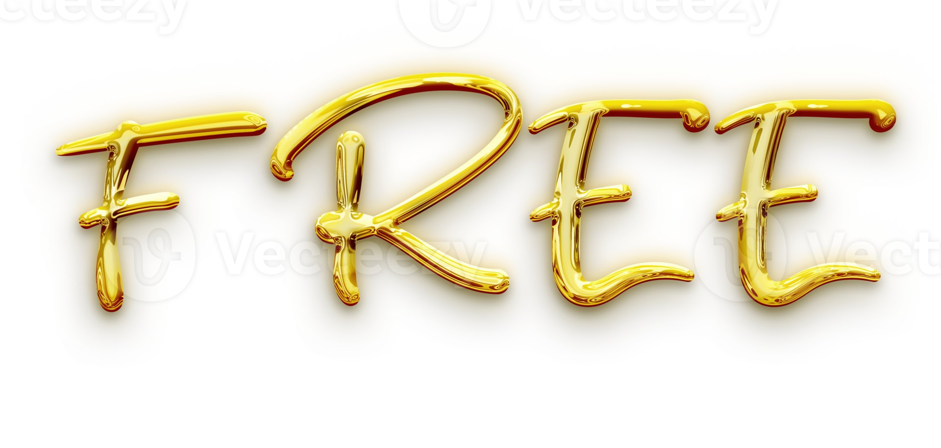 Golden volumetric 3D Text of the inscription Free isolated cut out png