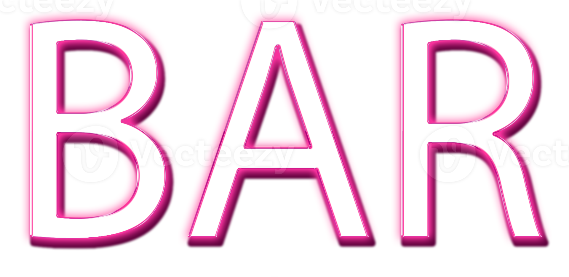 Pink Neon Text Bar cut out png