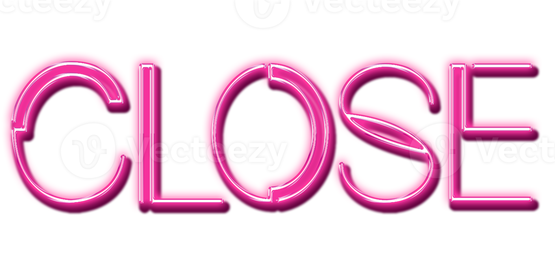 Pink Neon Text Close cut out png