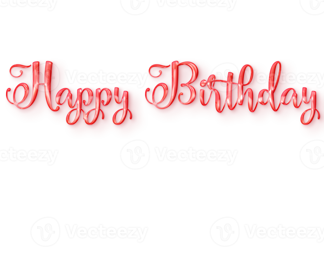 feliz aniversário inscrição de texto 3d volumétrico vermelho png