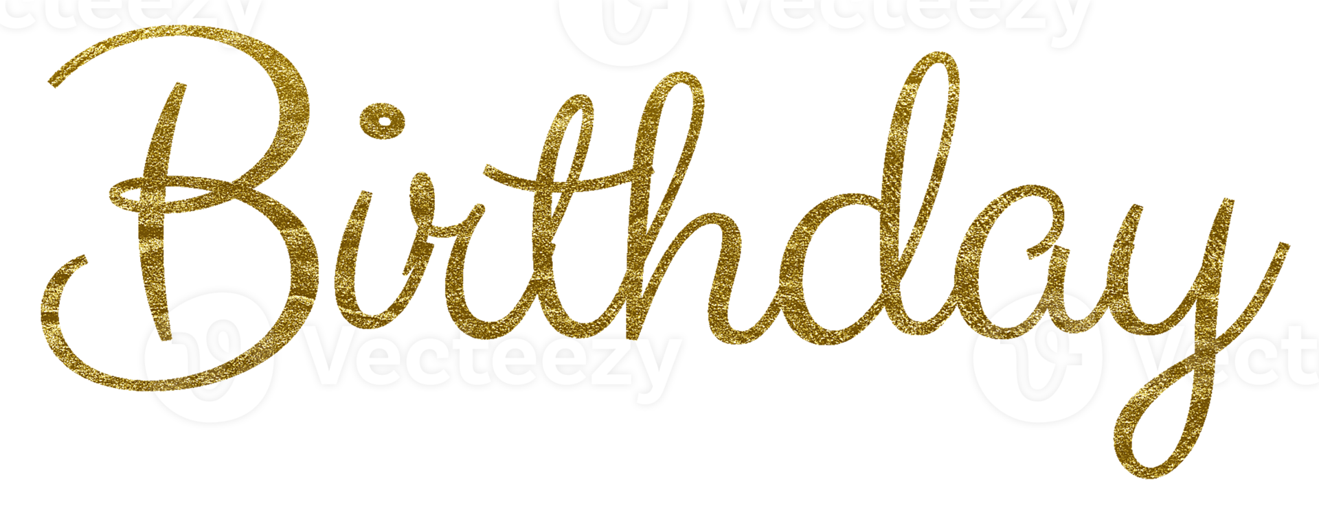 Golden Text Lettering Birthday cut out png