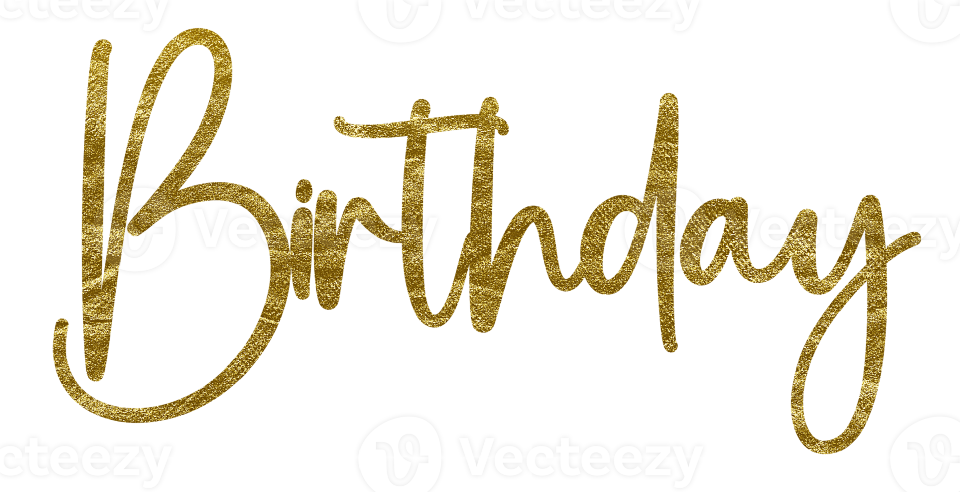 Golden Text Lettering Birthday cut out png
