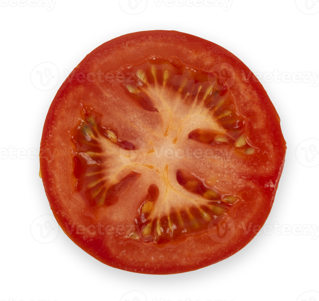 Scheibe rote frische Tomate isoliert ausgeschnitten png