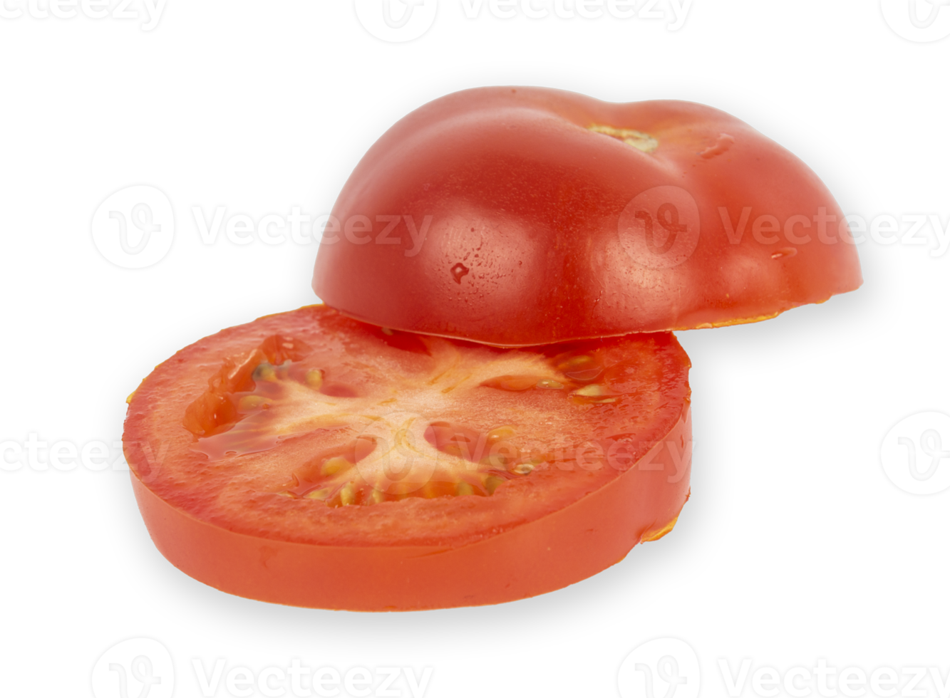 Scheibe rote frische Tomate isoliert ausgeschnitten png