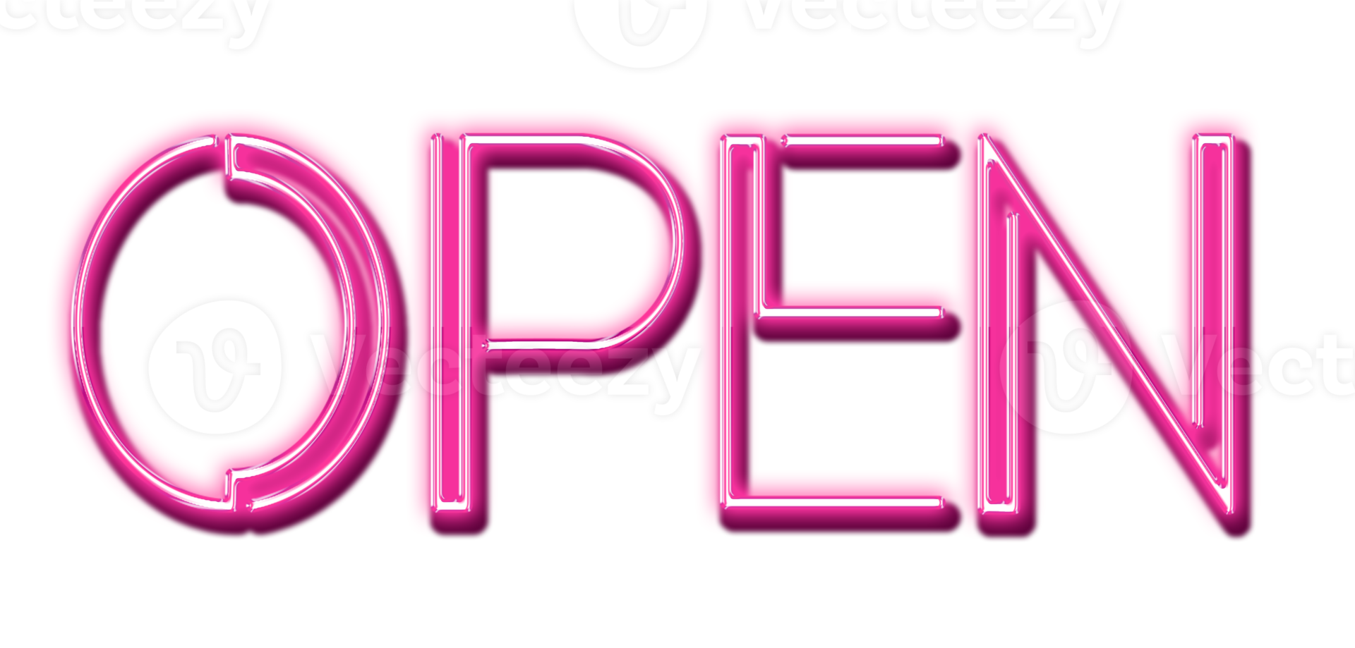 rosa neon text öppen skära ut png