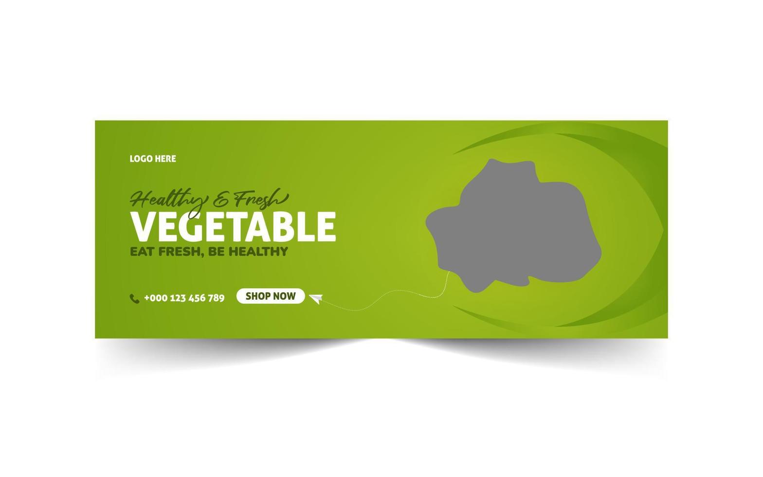 Fresh organic vegetable food salad social banner design template vector