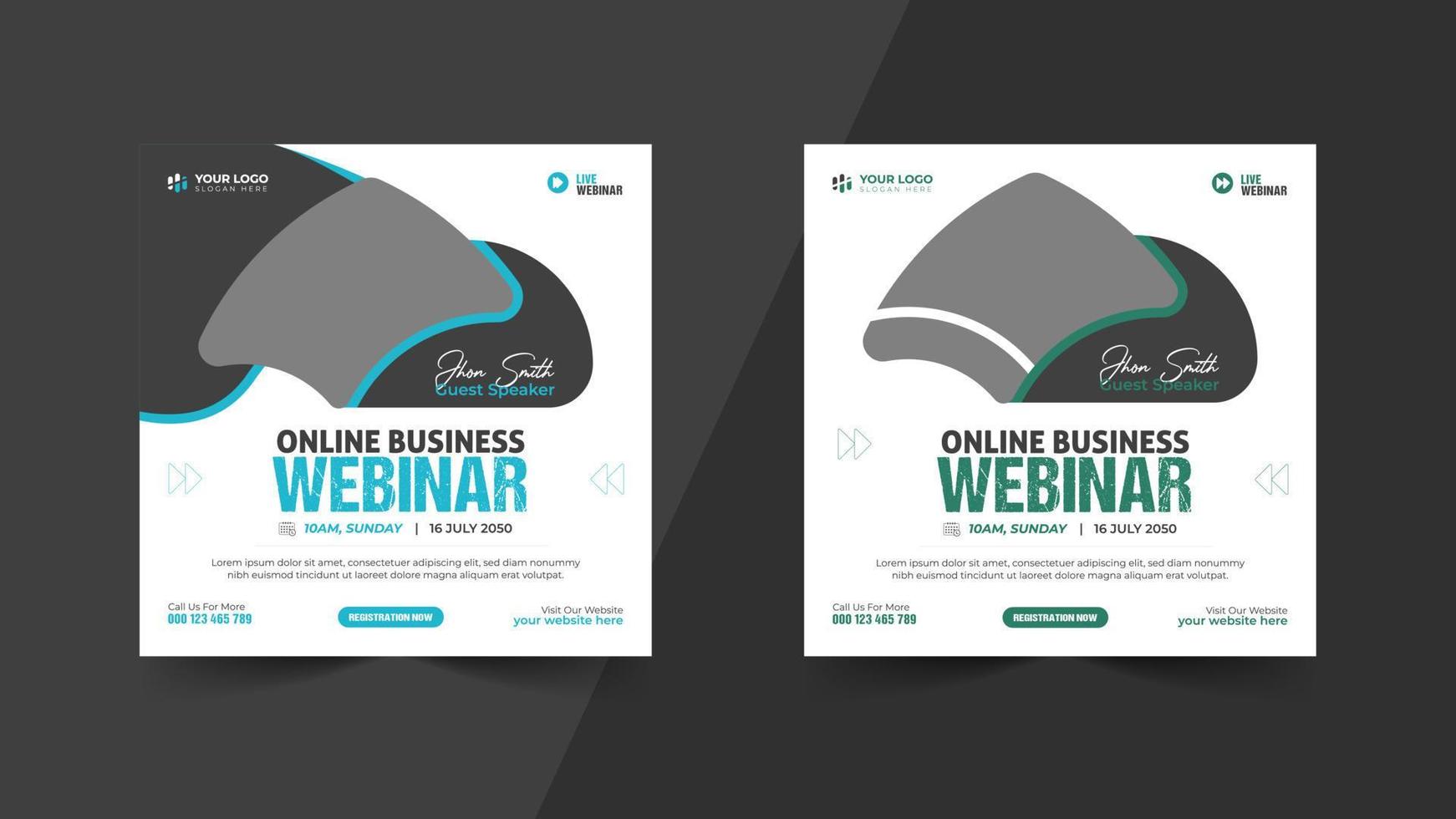 corporate social media banner design template set vector