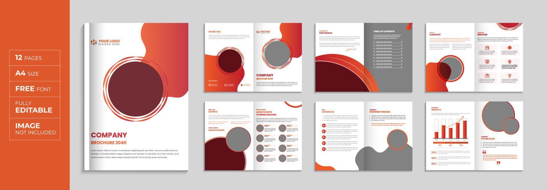 Company profile brochure and annual report cover design template set vector