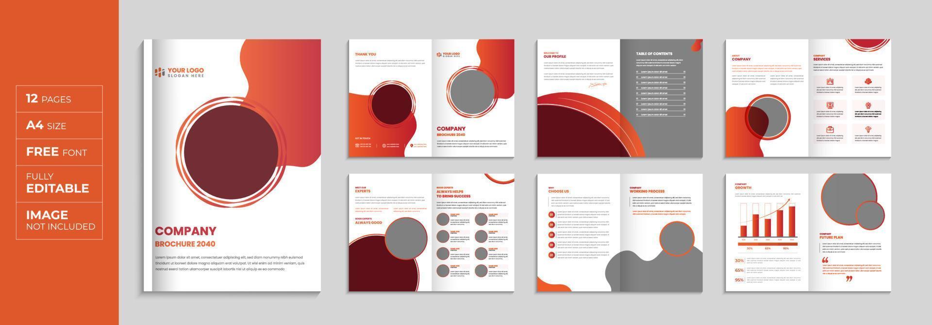 conjunto de plantillas de diseño de portada de informe anual y folleto de perfil de empresa vector