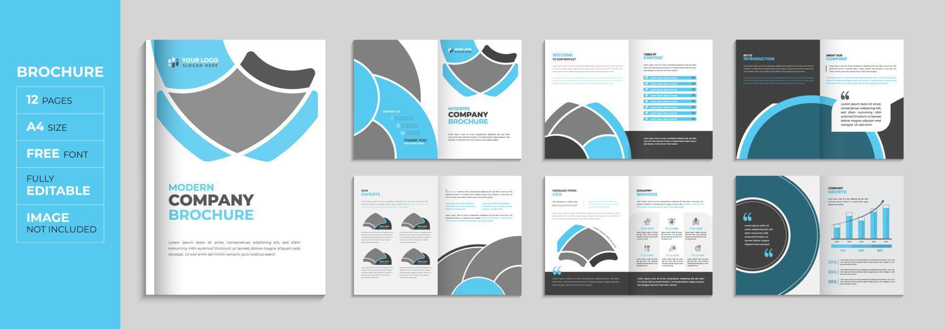 Company profile brochure and annual report cover design template set vector