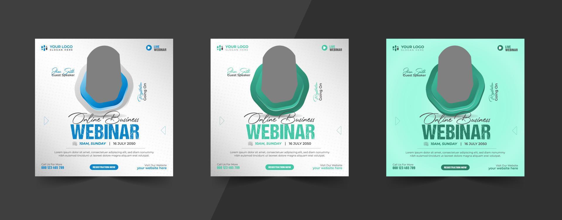 corporate social media banner design template set vector