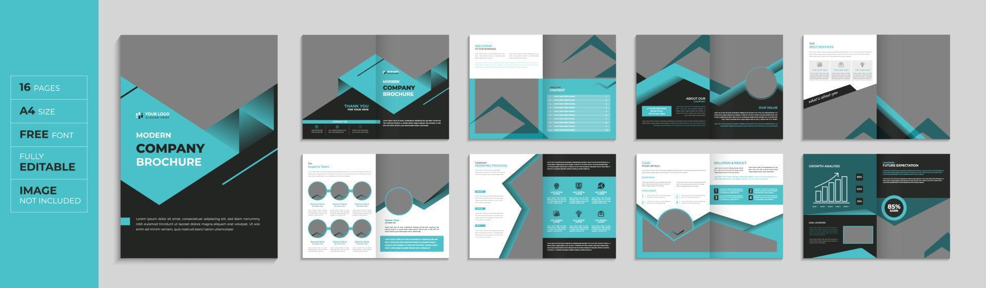 conjunto de plantillas de diseño de portada de informe anual y folleto de perfil de empresa vector