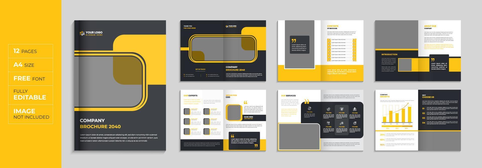 conjunto de plantillas de diseño de portada de informe anual y folleto de perfil de empresa vector