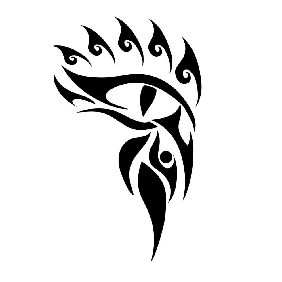 ilustración gráfica vectorial del diseño tribal de ojos de dragón perfecto para tatuajes y otros vector