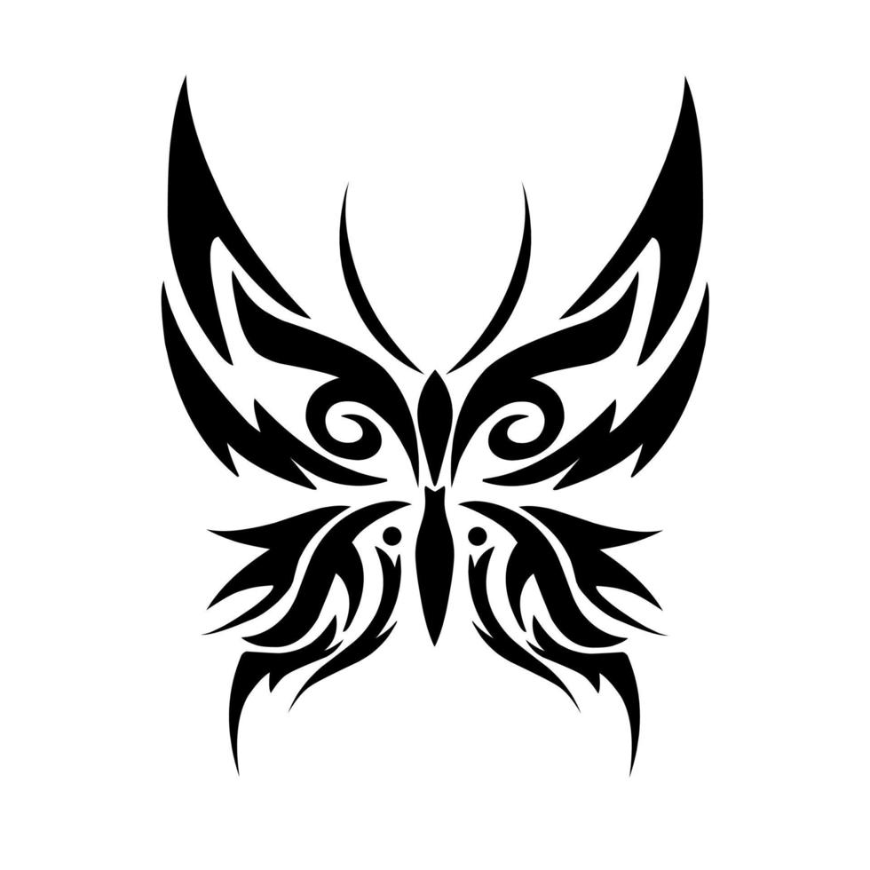 ilustración gráfica vectorial del diseño de estilo mariposa tribal perfecto para tatuajes y otros vector