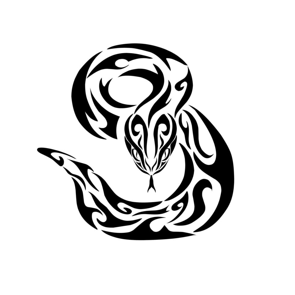 gráfico vectorial de ilustración del diseño de estilo de serpiente tribal perfecto para tatuajes y otros vector