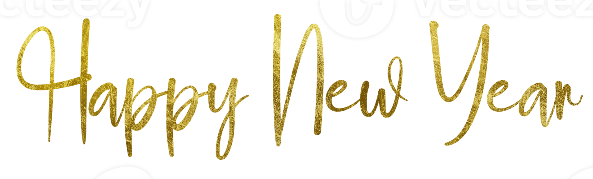 Golden Text Happy New Year cut out png