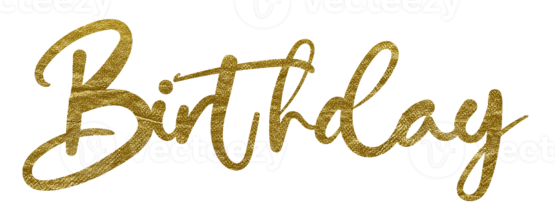 Golden Text Lettering Birthday cut out png