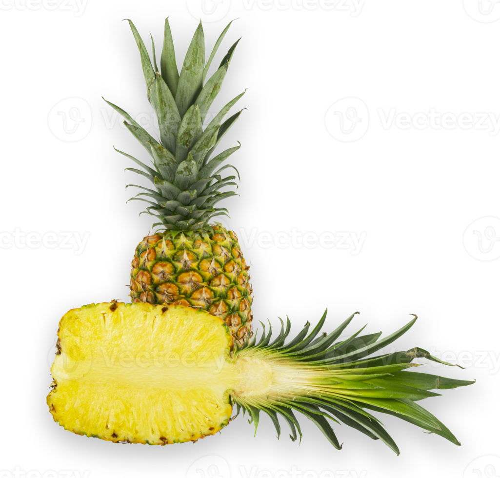 Yellow Juicy Ripe pineapple isolated cut out png