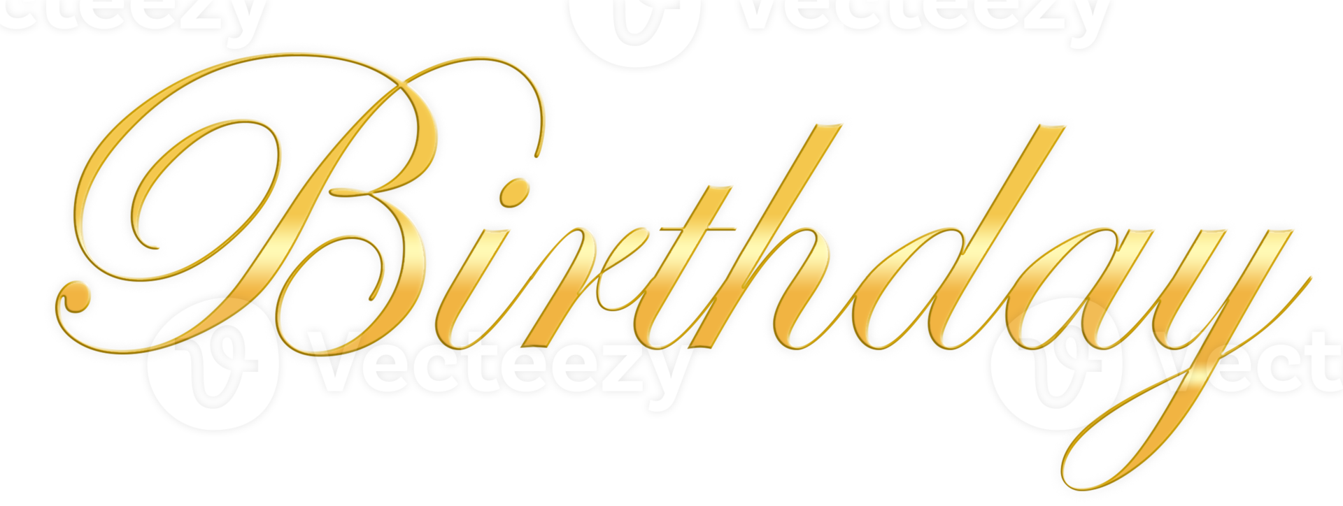 Golden Text Lettering Birthday cut out png
