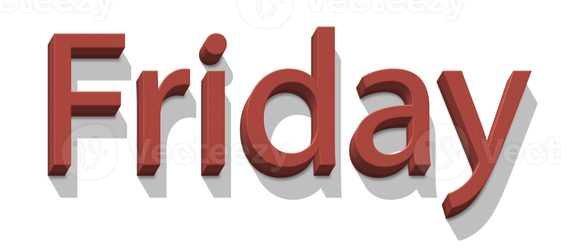 volumetric 3D Text of the inscription Friday isolated cut out png