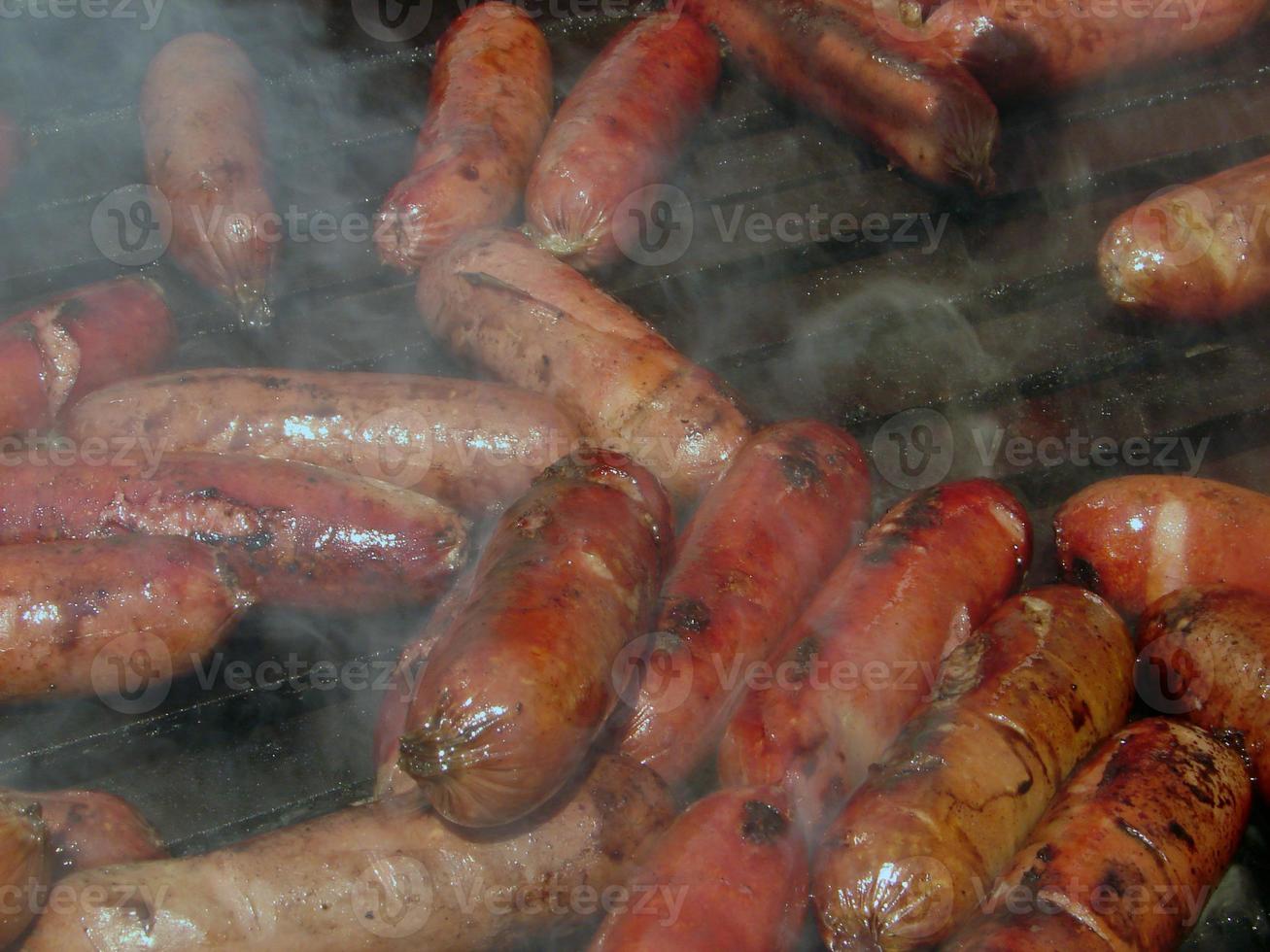 Vista de la carne a la parrilla foto