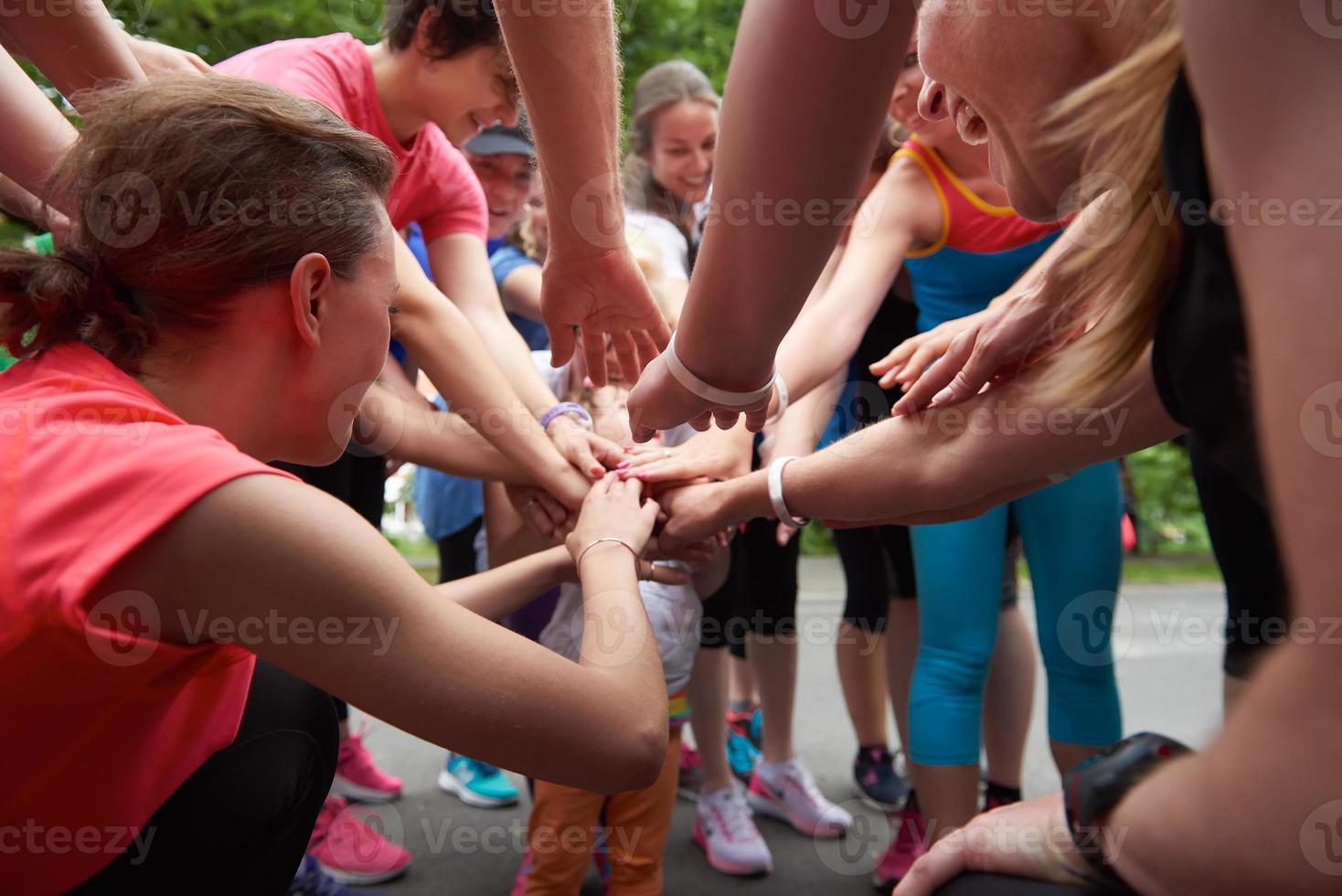 jogging people group have fun photo