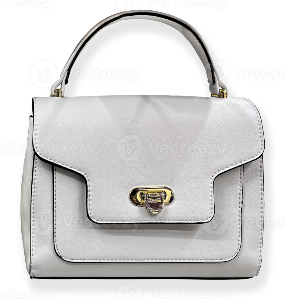 sac soigné pour femme blanc avec poignée découpée png