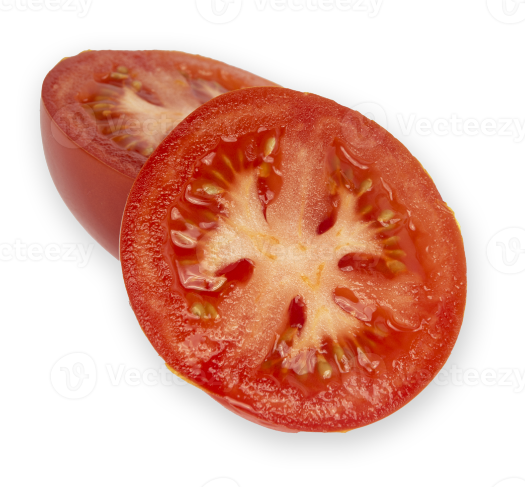 skiva av röd färsk tomat isolerat skära ut png