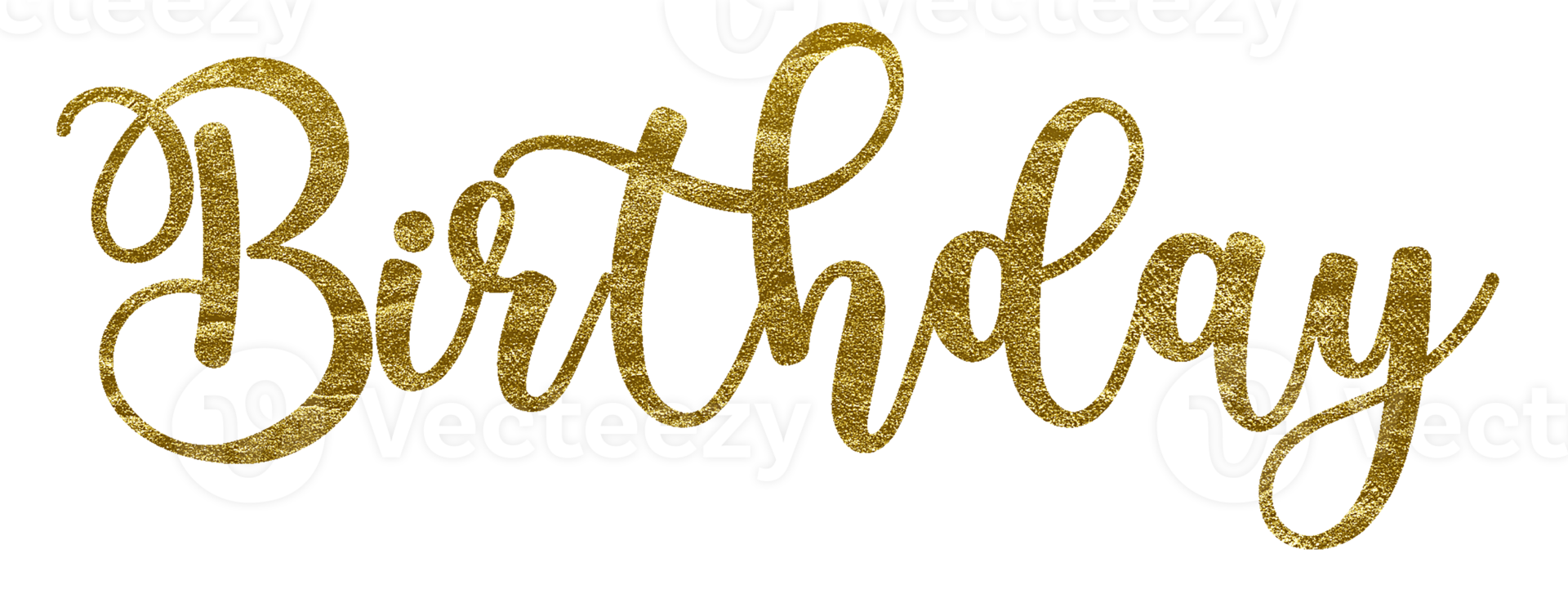 Golden Text Lettering Birthday cut out png