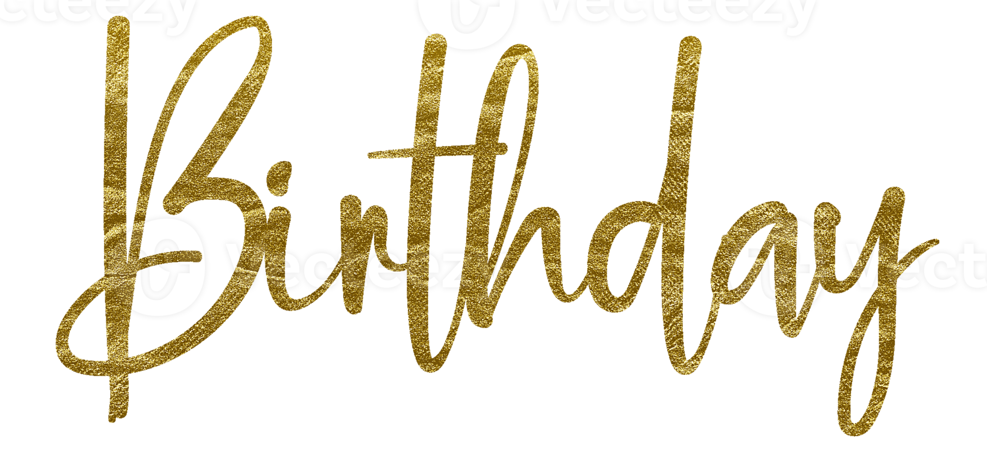 Golden Text Lettering Birthday cut out png