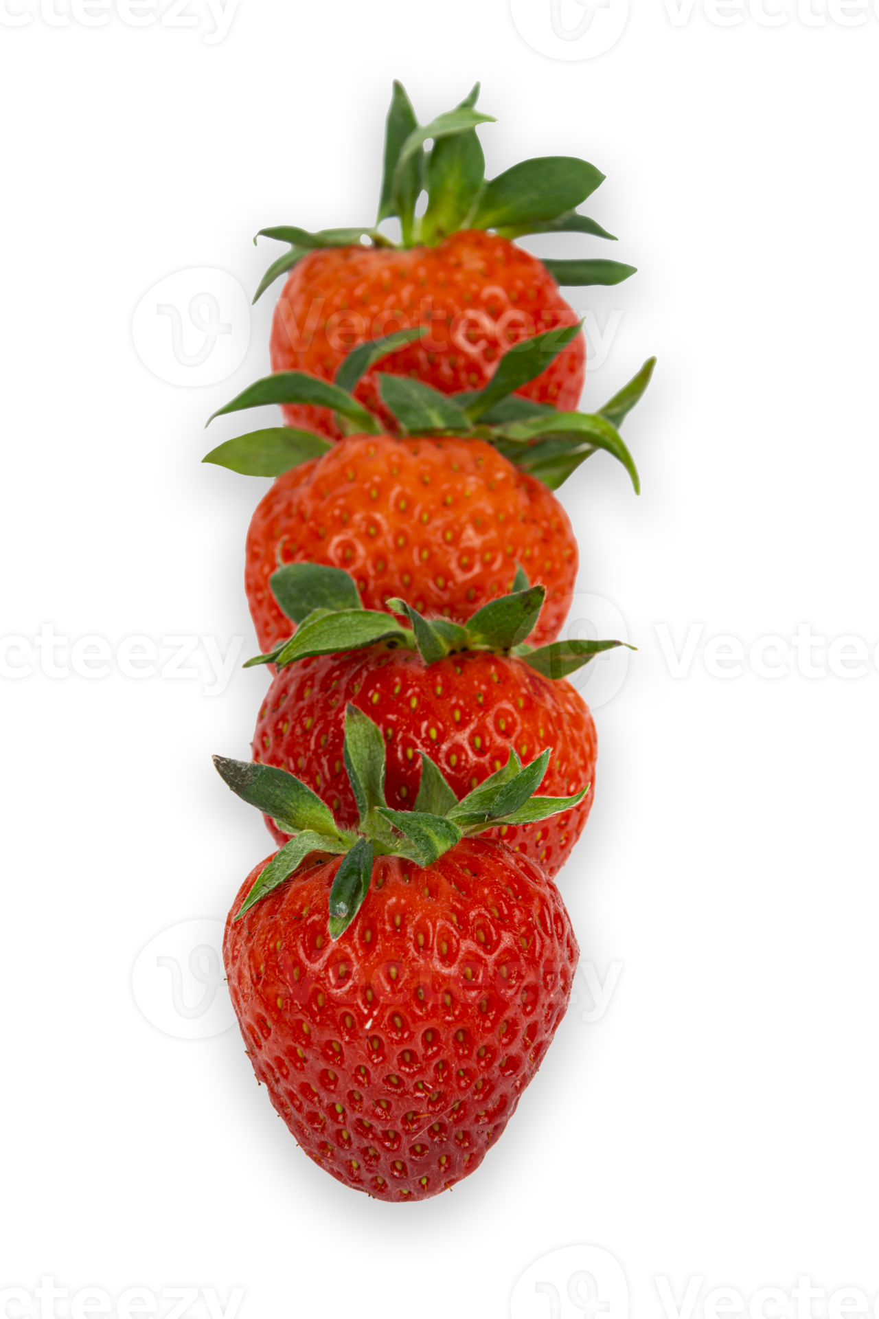 vier rote frische erdbeere mit grünem blatt ausgeschnitten 10986188 PNG