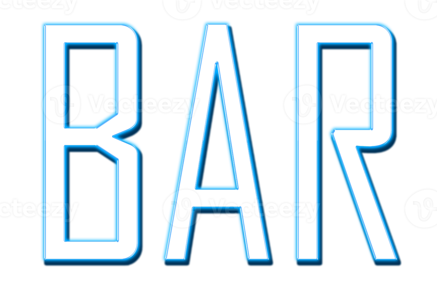 Blue Neon Text Bar cut out png