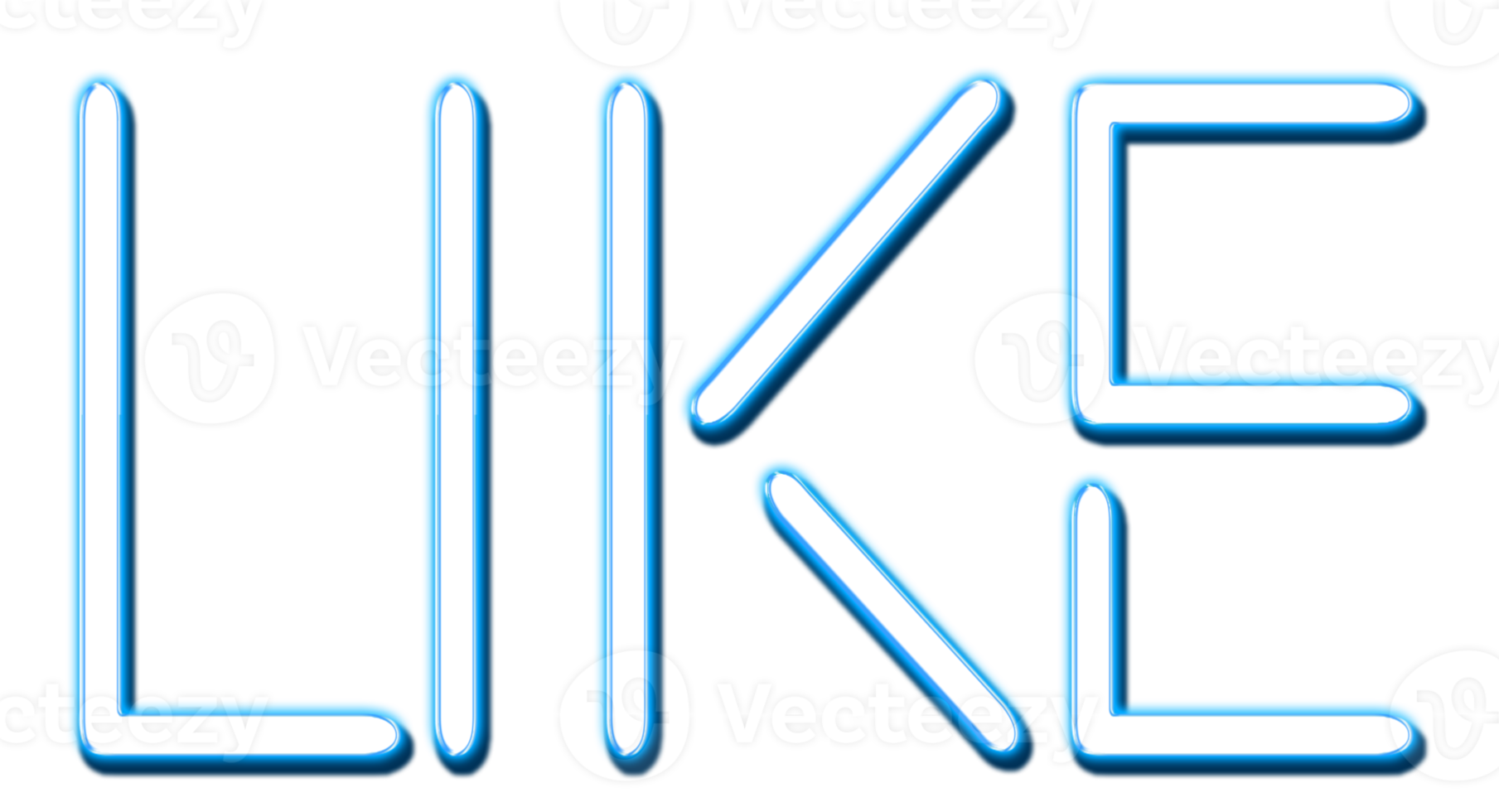 Blue Neon Text Like cut out png