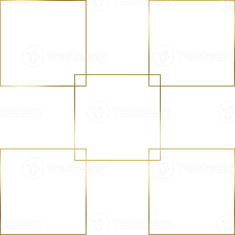 moldura dourada quadrada recortada png