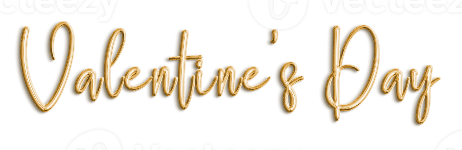 oro volumetrica 3d testo palloncini lettering San Valentino giorno tagliare su png