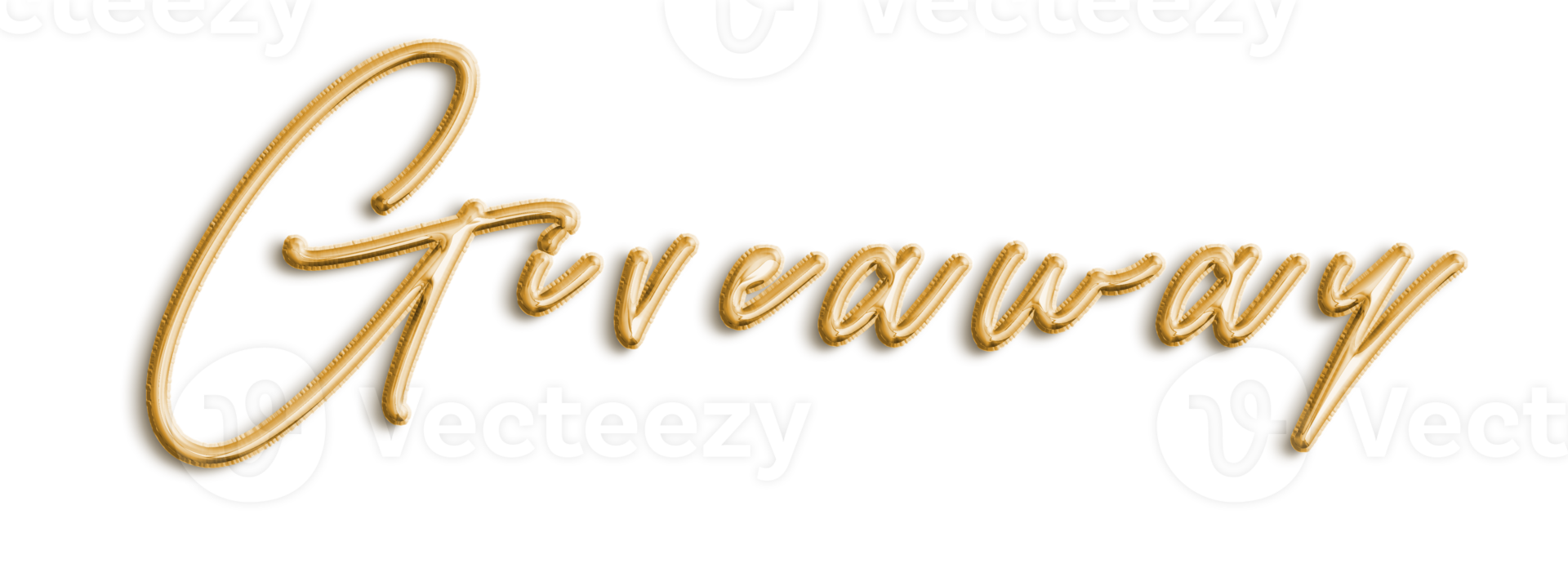 Golden Volumetric 3D Text Balloons Lettering Giveaway cut out png