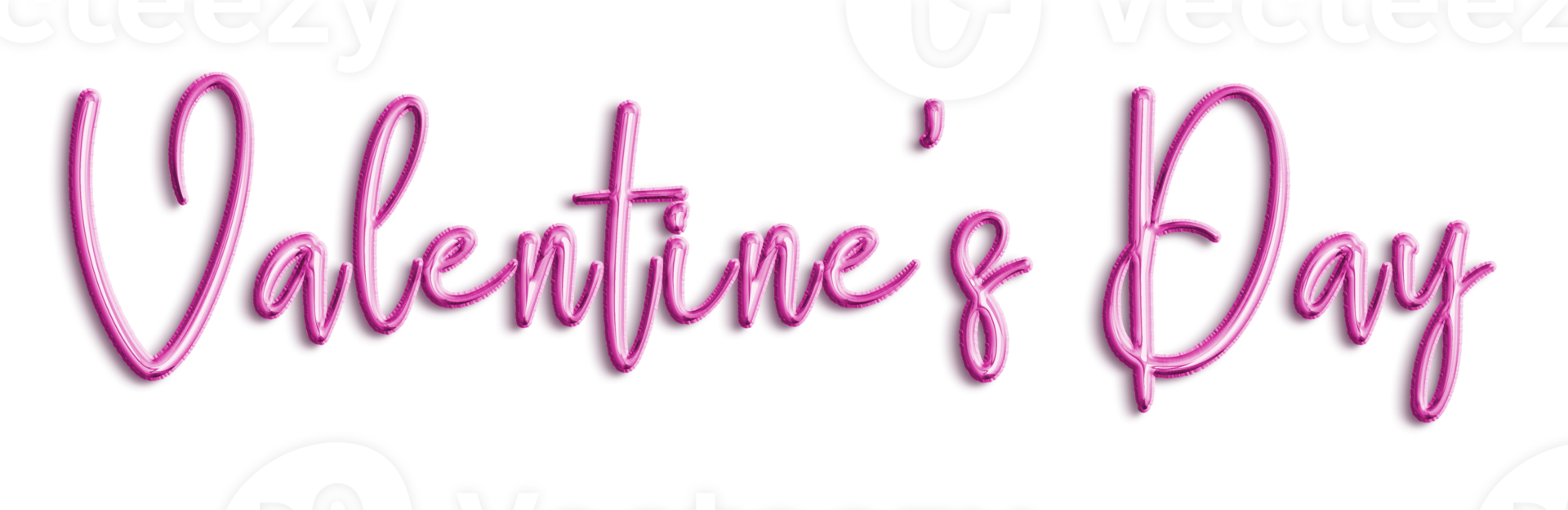 Pink Volumetric 3D Text Balloons Lettering Valentine's Day cut out png