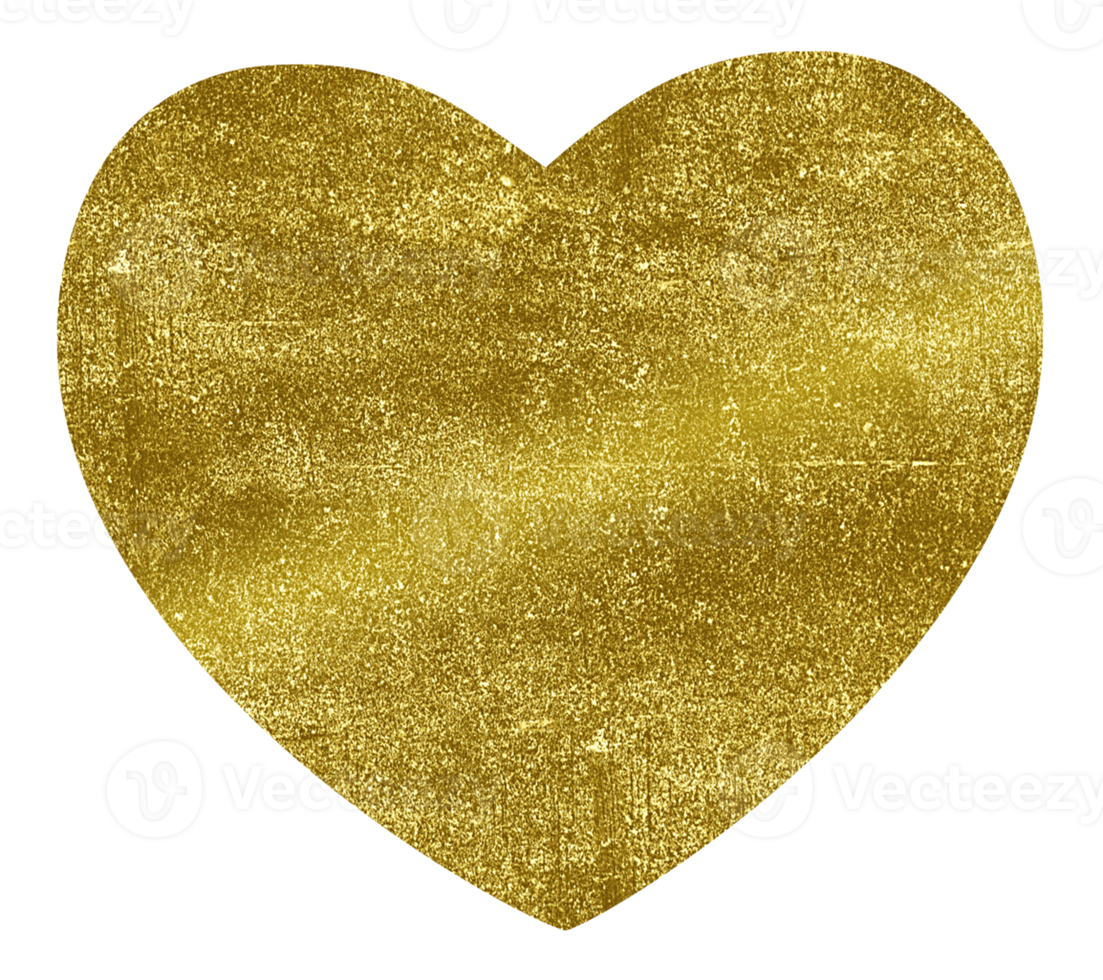 Golden heart cut out png